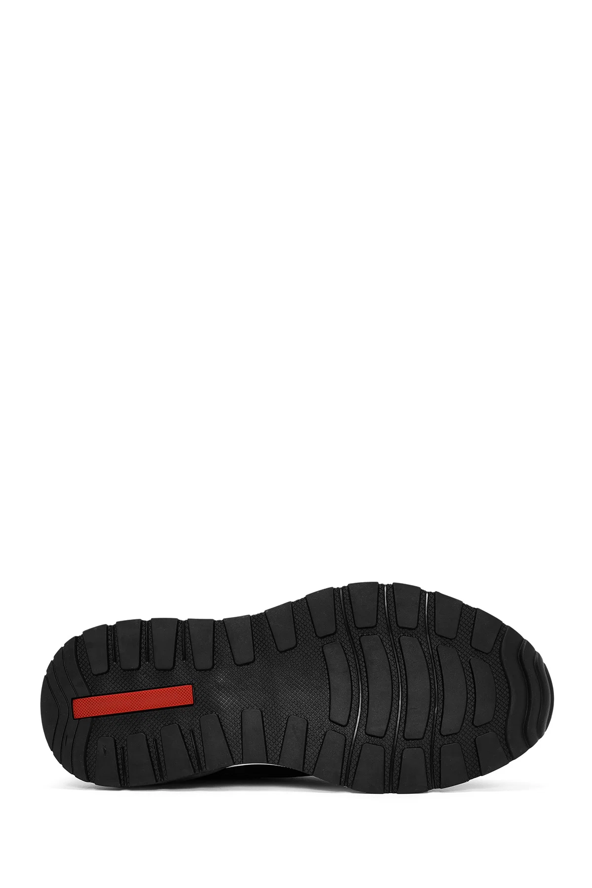 Erkek Siyah Bağcıklı Kalın Tabanlı Deri Sneaker - Image 4
