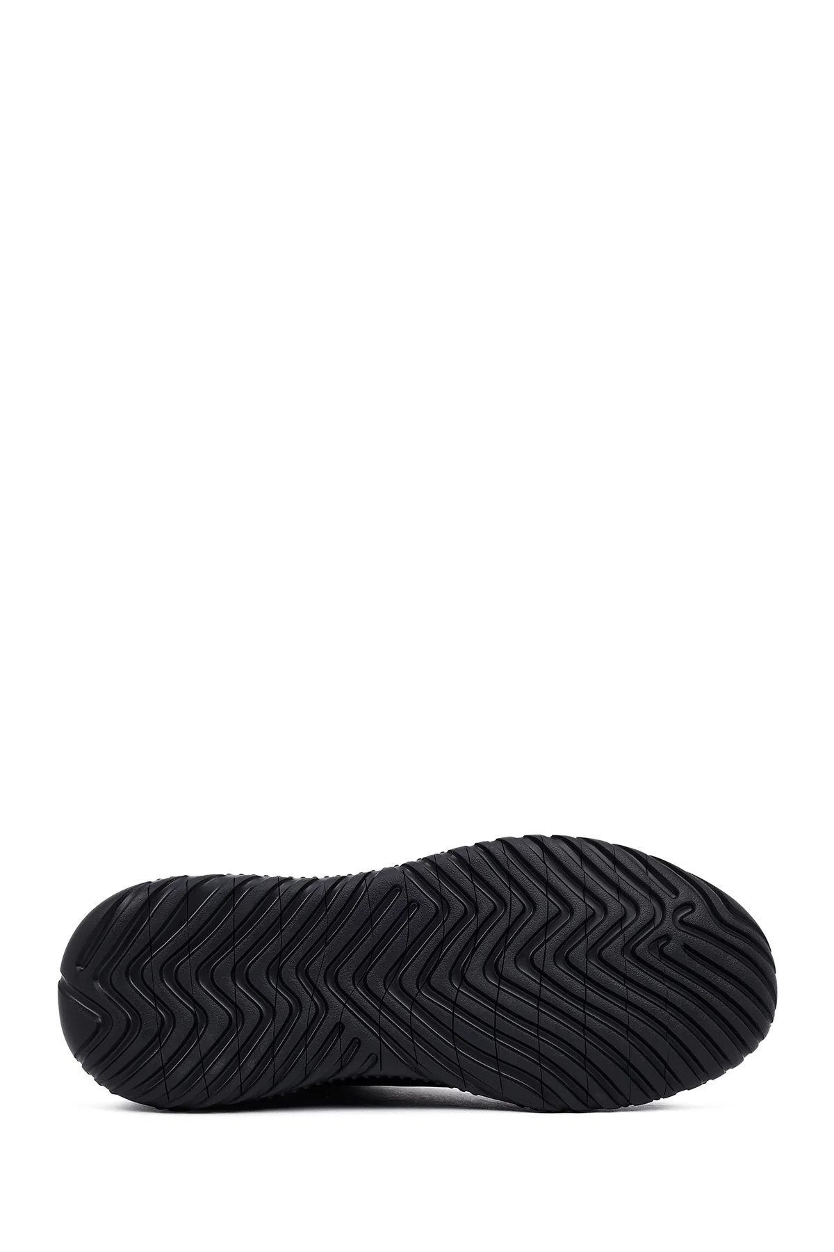 Erkek Siyah Bağcıklı Kalın Tabanlı Deri Sneaker - Image 4