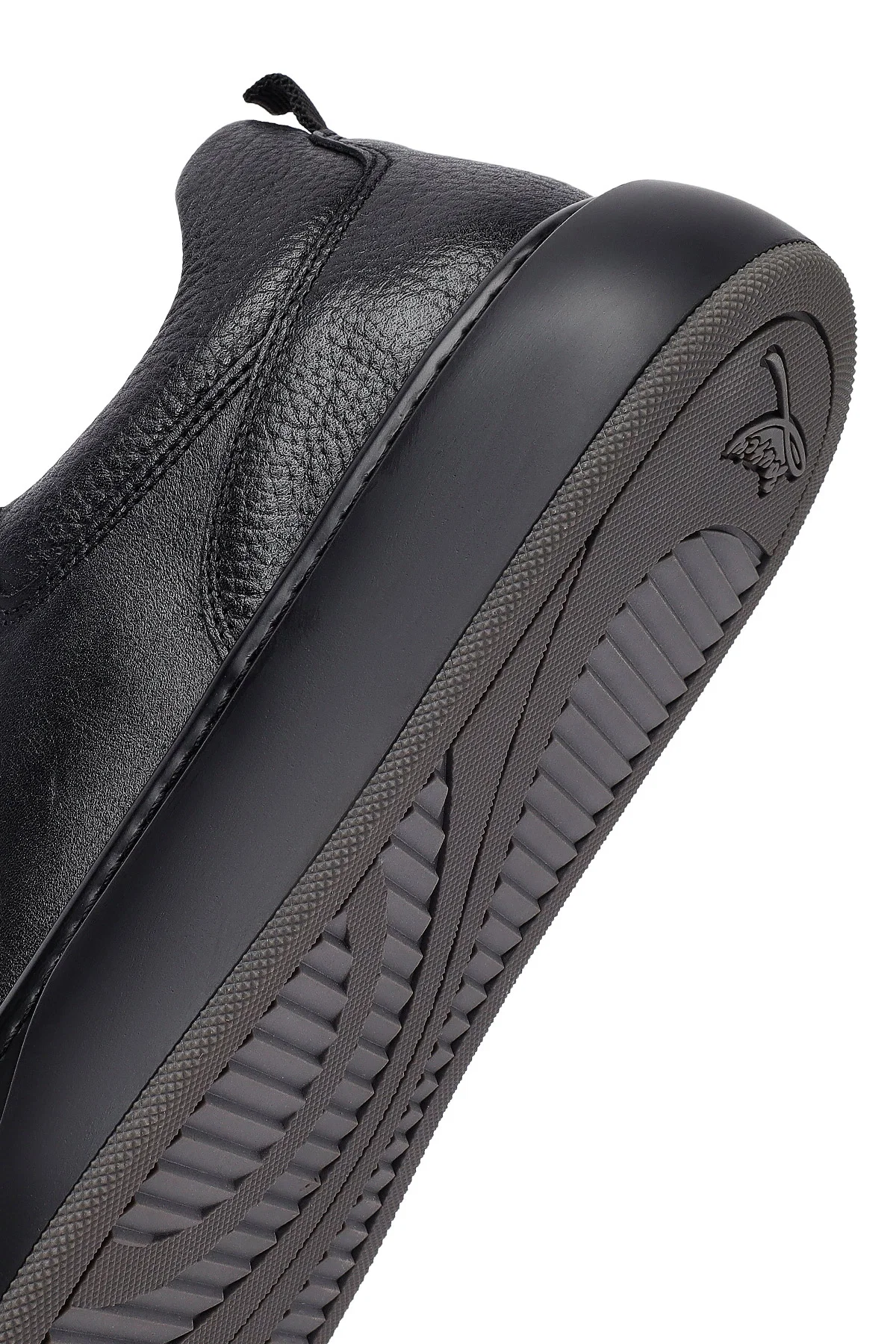 Erkek Siyah Bağcıklı Kalın Tabanlı Deri Sneaker - Image 8