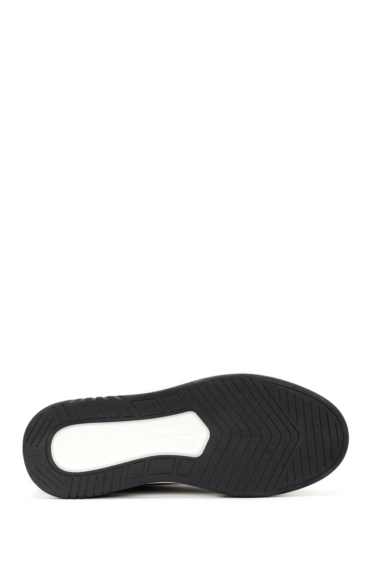 Erkek Siyah Bağcıklı Kalın Tabanlı Deri Sneaker - Image 4