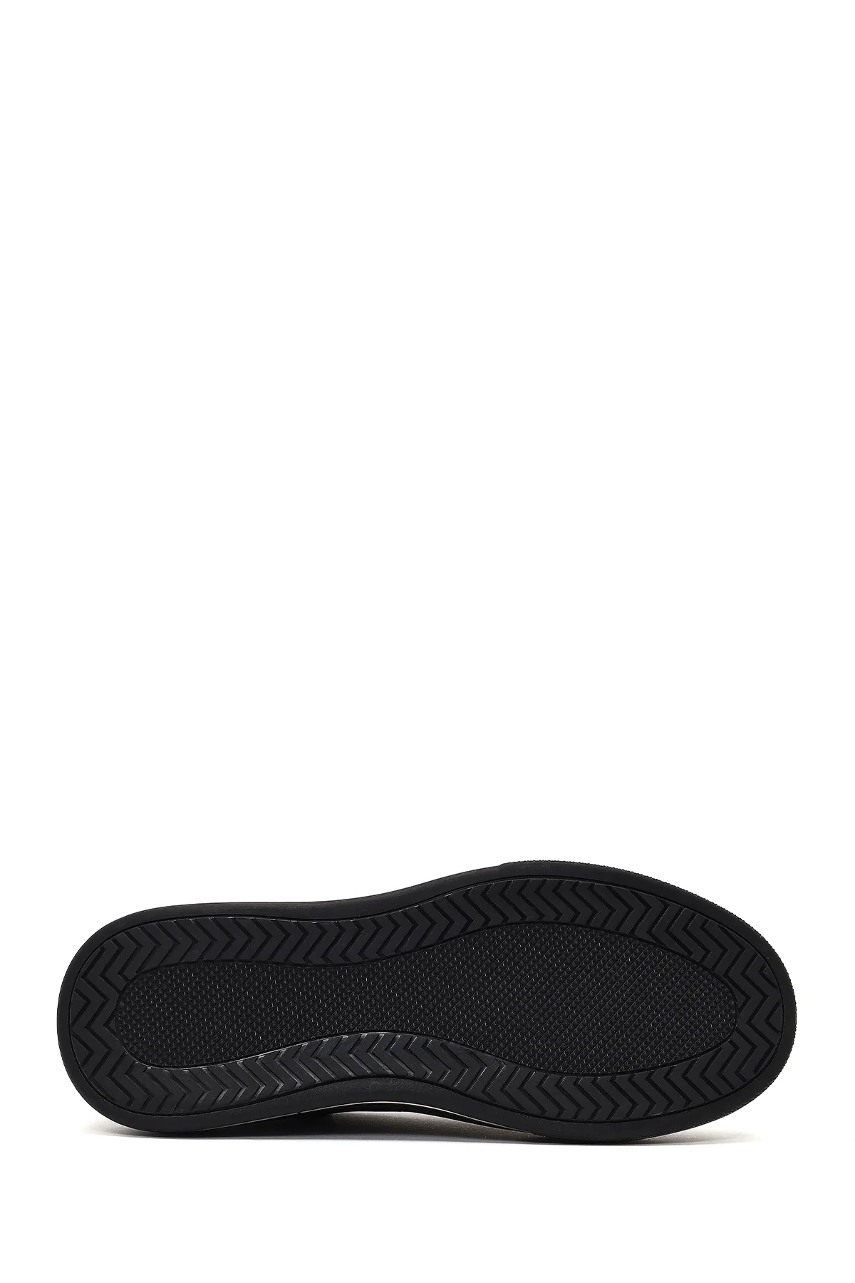 Erkek Siyah Bağcıklı Kalın Tabanlı Deri Sneaker - Image 4