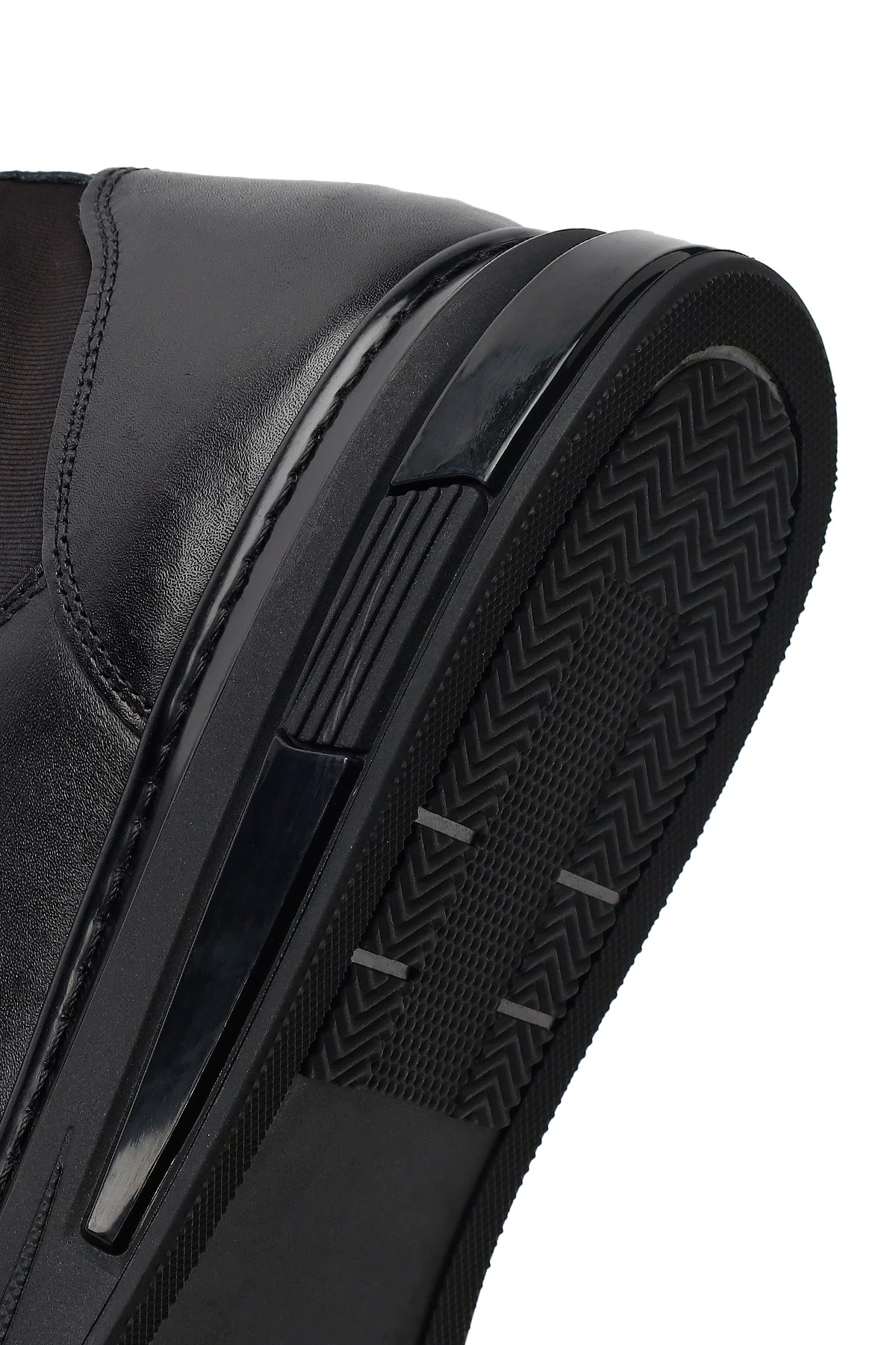 Erkek Siyah Bağcıklı Kalın Tabanlı Deri Sneaker - Image 8