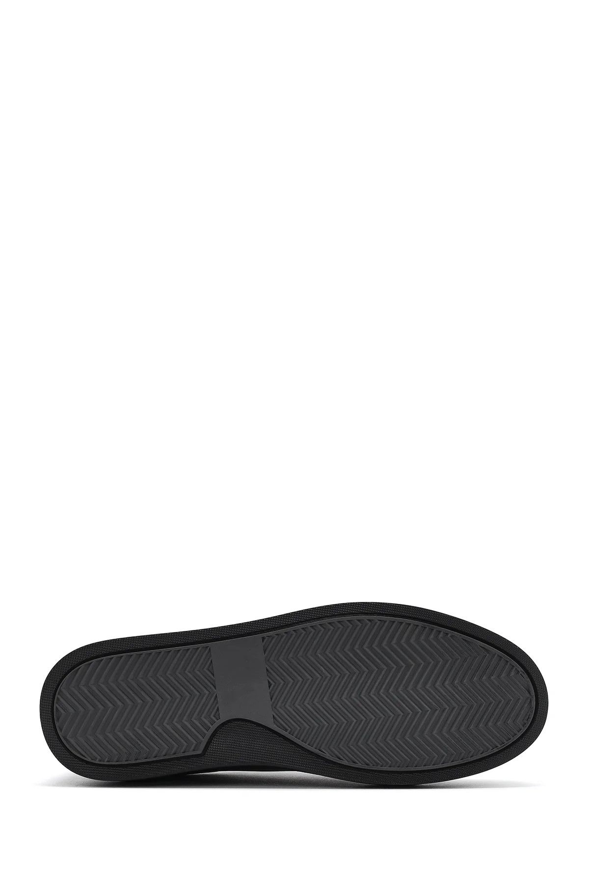 Erkek Siyah Bağcıklı Kalın Tabanlı Deri Sneaker - Image 5