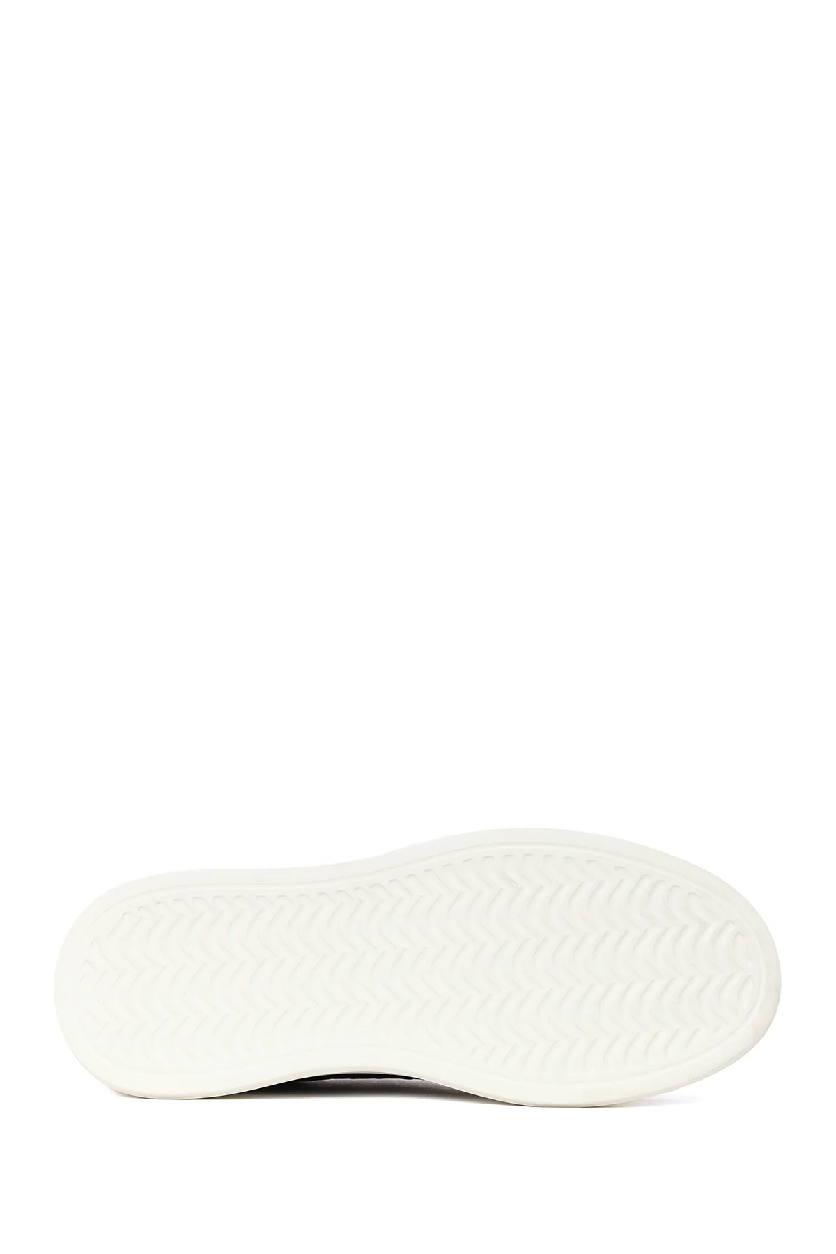 Erkek Siyah Bağcıklı Kalın Tabanlı Deri Sneaker - Image 5