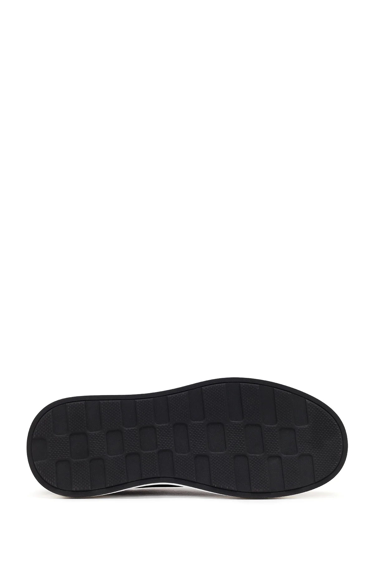 Erkek Siyah Bağcıklı Kalın Tabanlı Deri Sneaker - Image 5