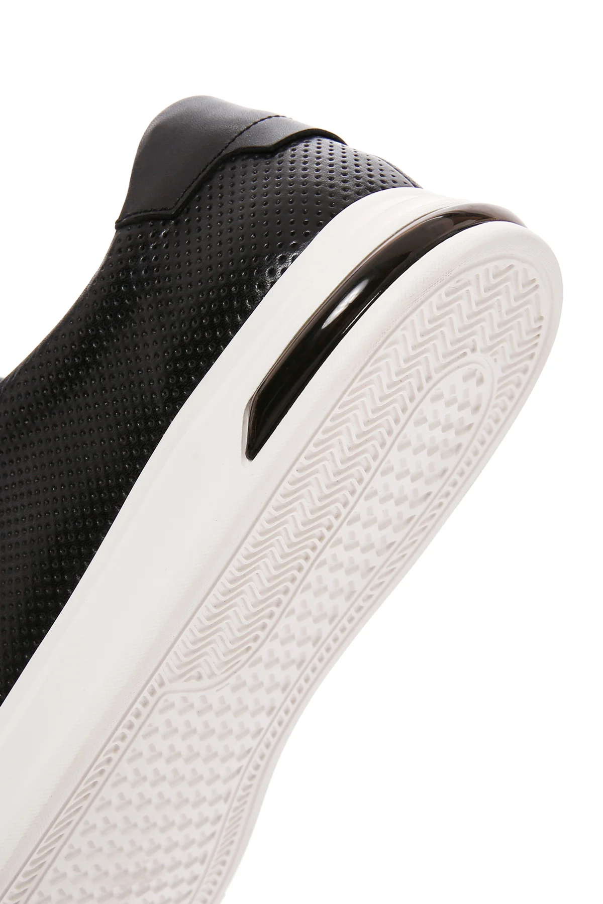Erkek Siyah Bağcıklı Kalın Tabanlı Deri Sneaker - Image 9