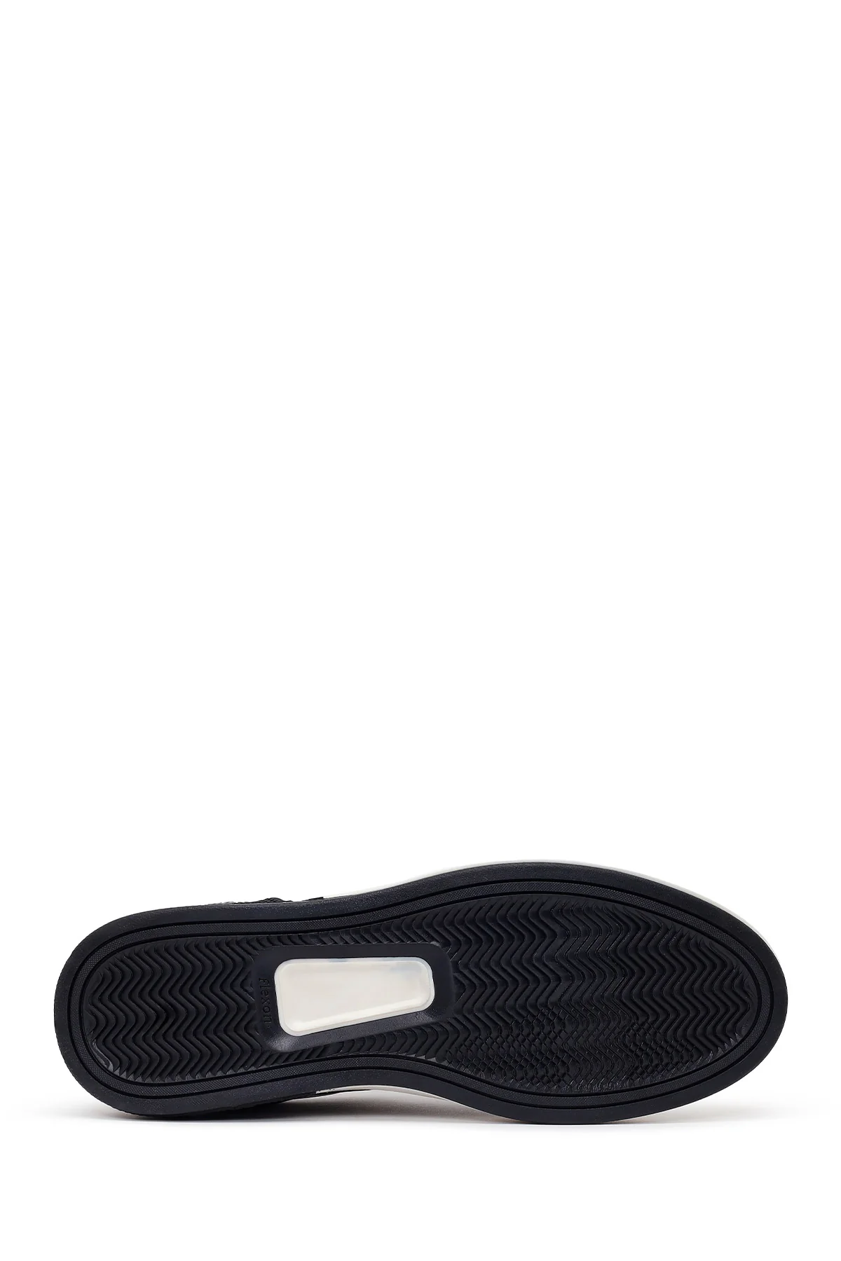 Erkek Siyah Bağcıklı Kalın Tabanlı Deri Sneaker - Image 6