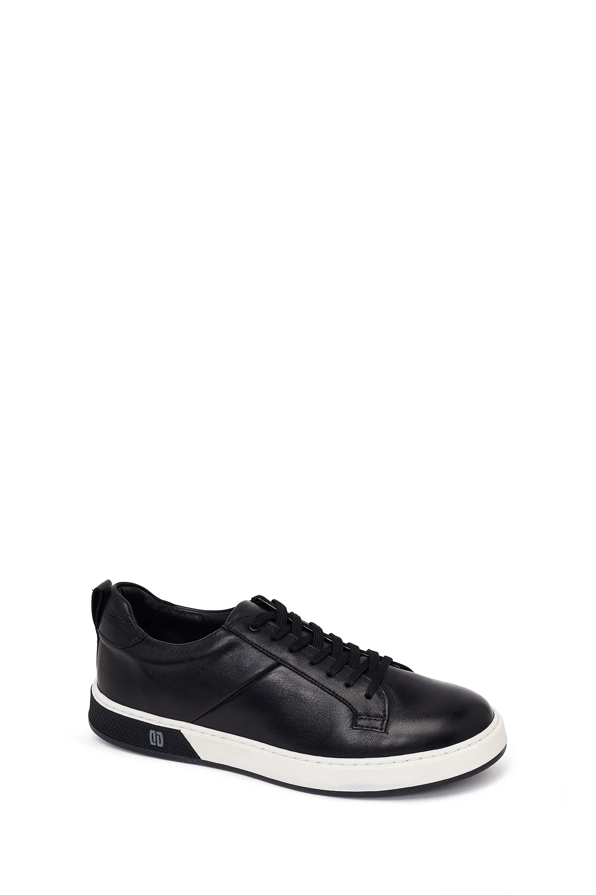Erkek Siyah Bağcıklı Kalın Tabanlı Deri Sneaker - Image 8