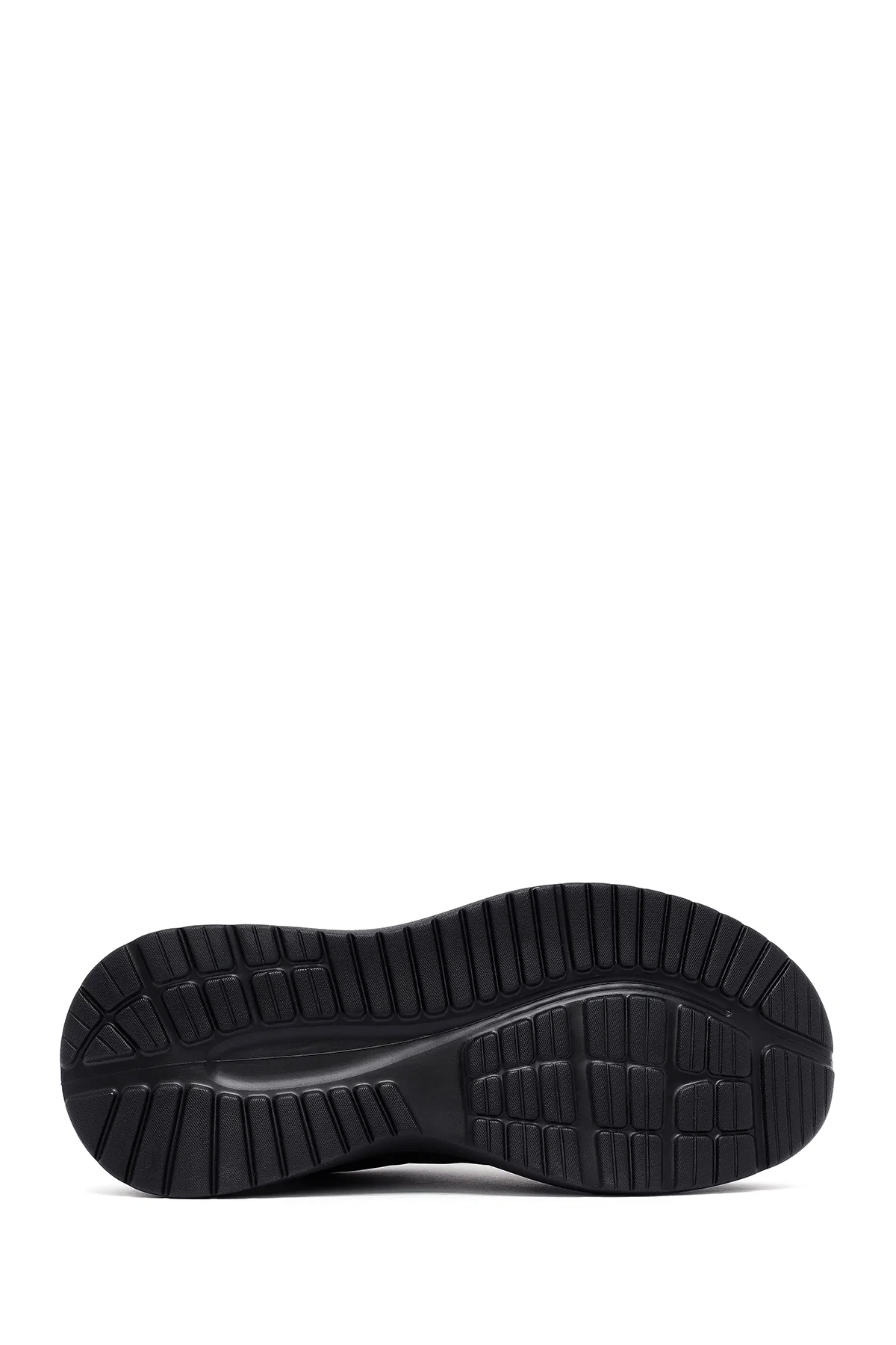 Erkek Siyah Bağcıklı Kalın Tabanlı Kumaş Sneaker - Image 4