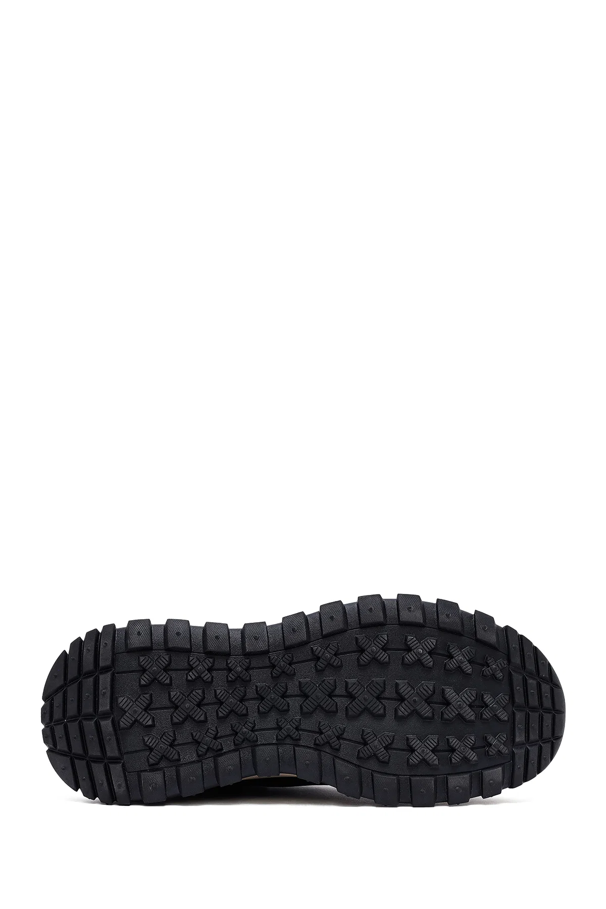 Erkek Siyah Bağcıklı Kalın Tabanlı Nubuk Deri Casual Sneaker - Image 4