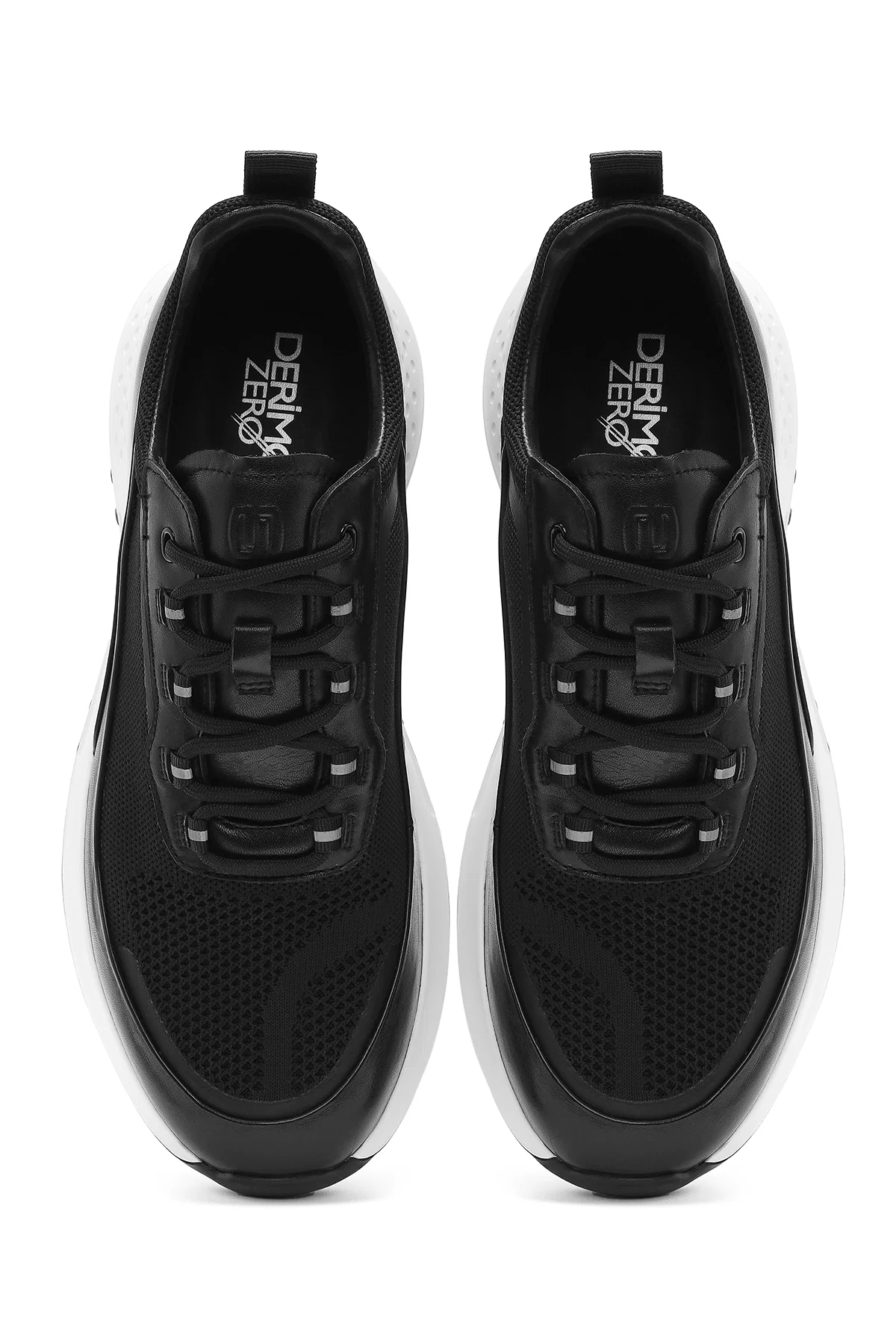 Erkek Siyah Bağcıklı Kalın Tabanlı Sneaker - Image 7