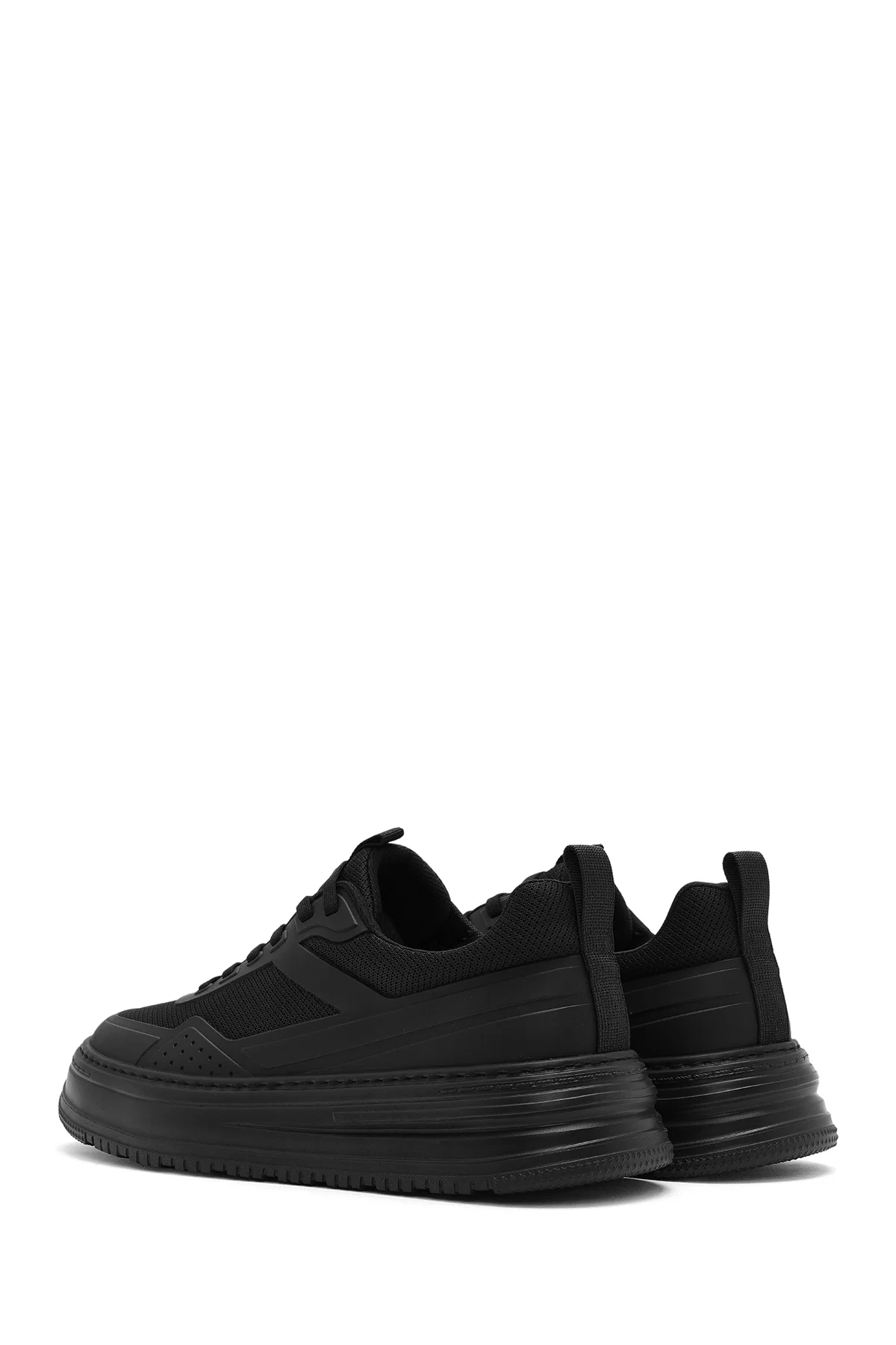 Erkek Siyah Bağcıklı Kalın Tabanlı Sneaker - Image 5
