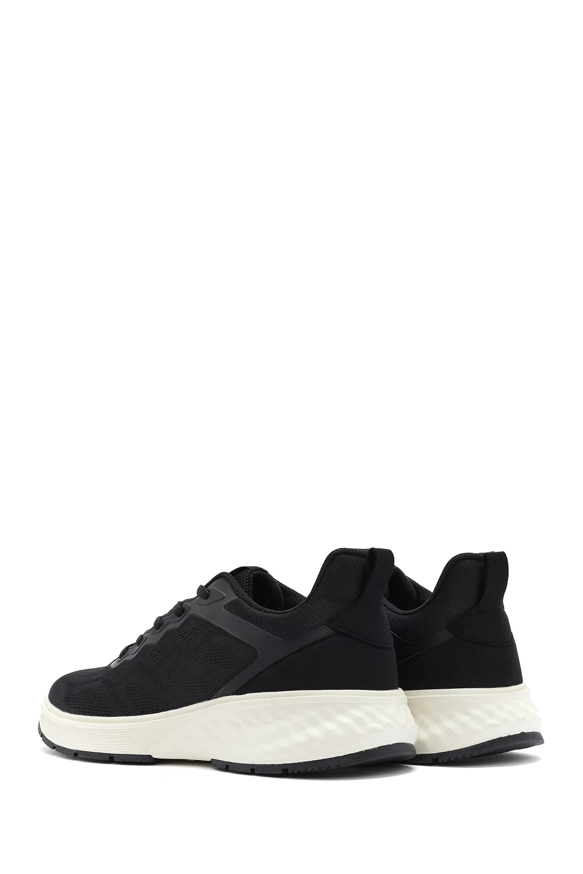 Erkek Siyah Bağcıklı Kalın Tabanlı Sneaker - Image 5