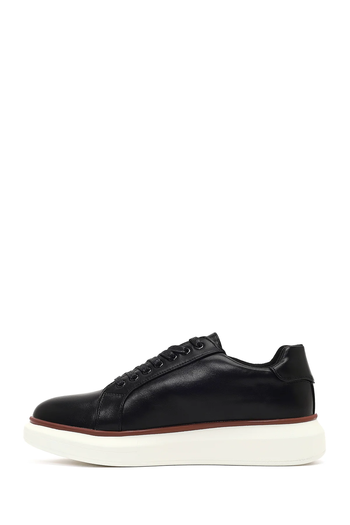 Erkek Siyah Bağcıklı Kalın Tabanlı Sneaker - Image 2