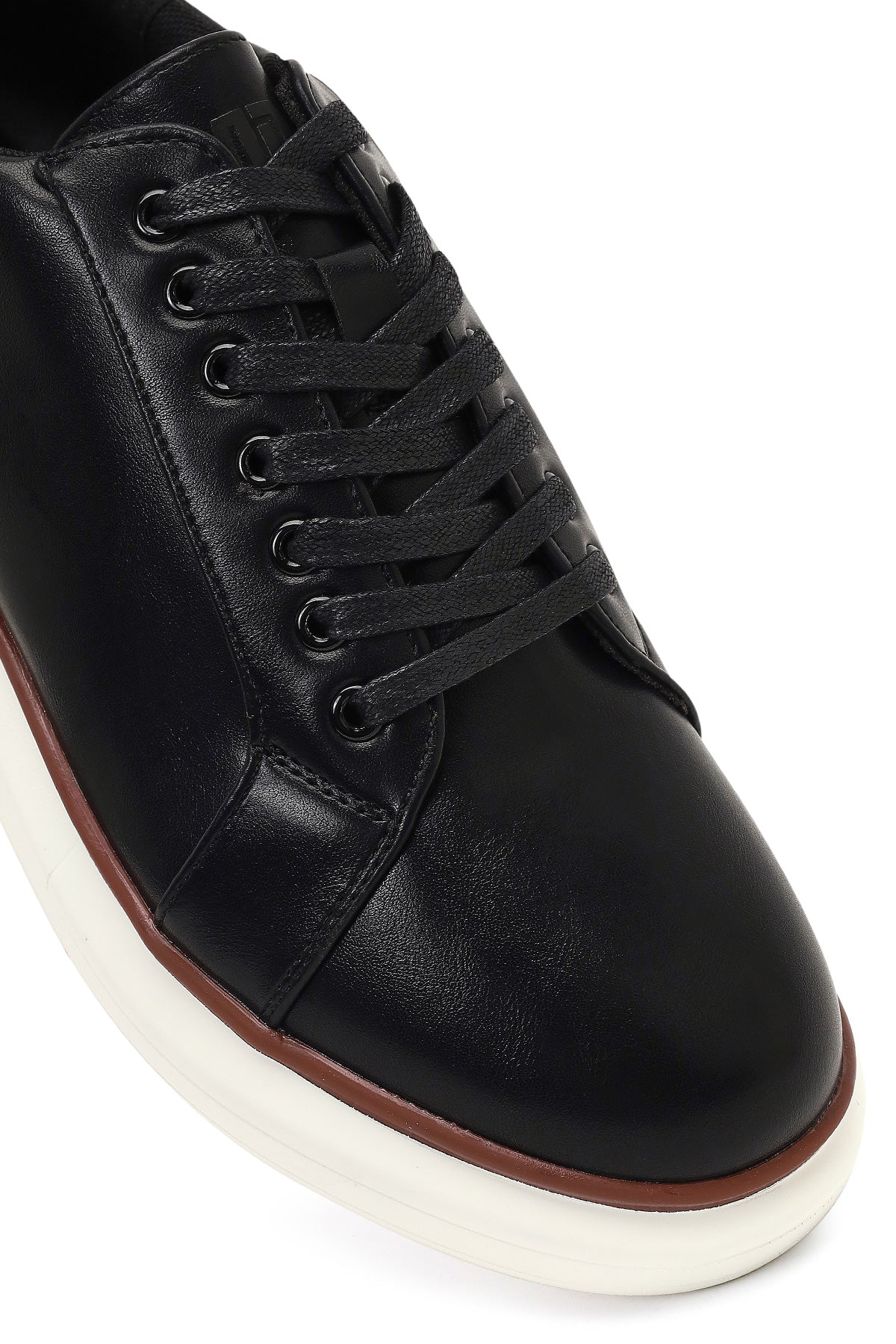 Erkek Siyah Bağcıklı Kalın Tabanlı Sneaker - Image 9