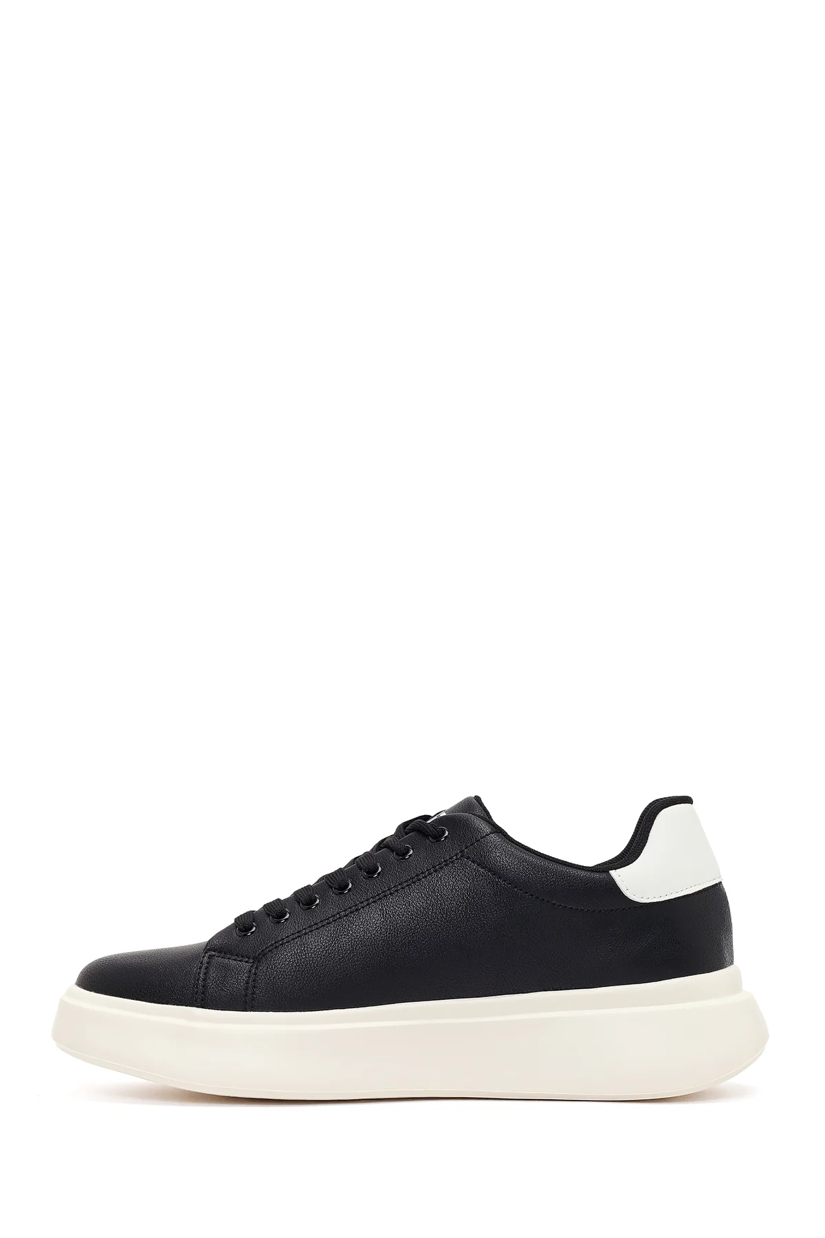 Erkek Siyah Bağcıklı Kalın Tabanlı Sneaker - Image 3