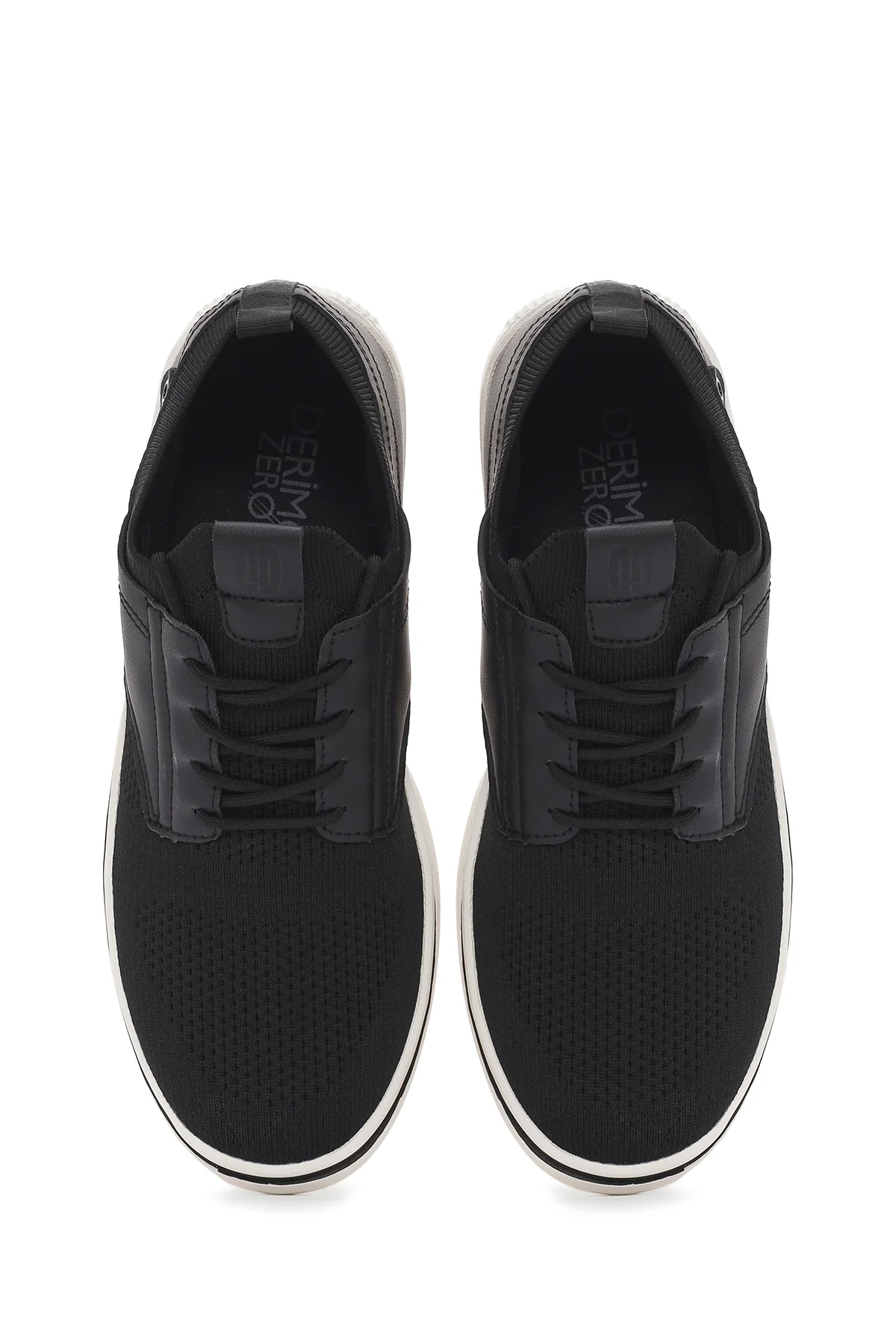 Erkek Siyah Bağcıklı Kumaş Sneaker - Image 7