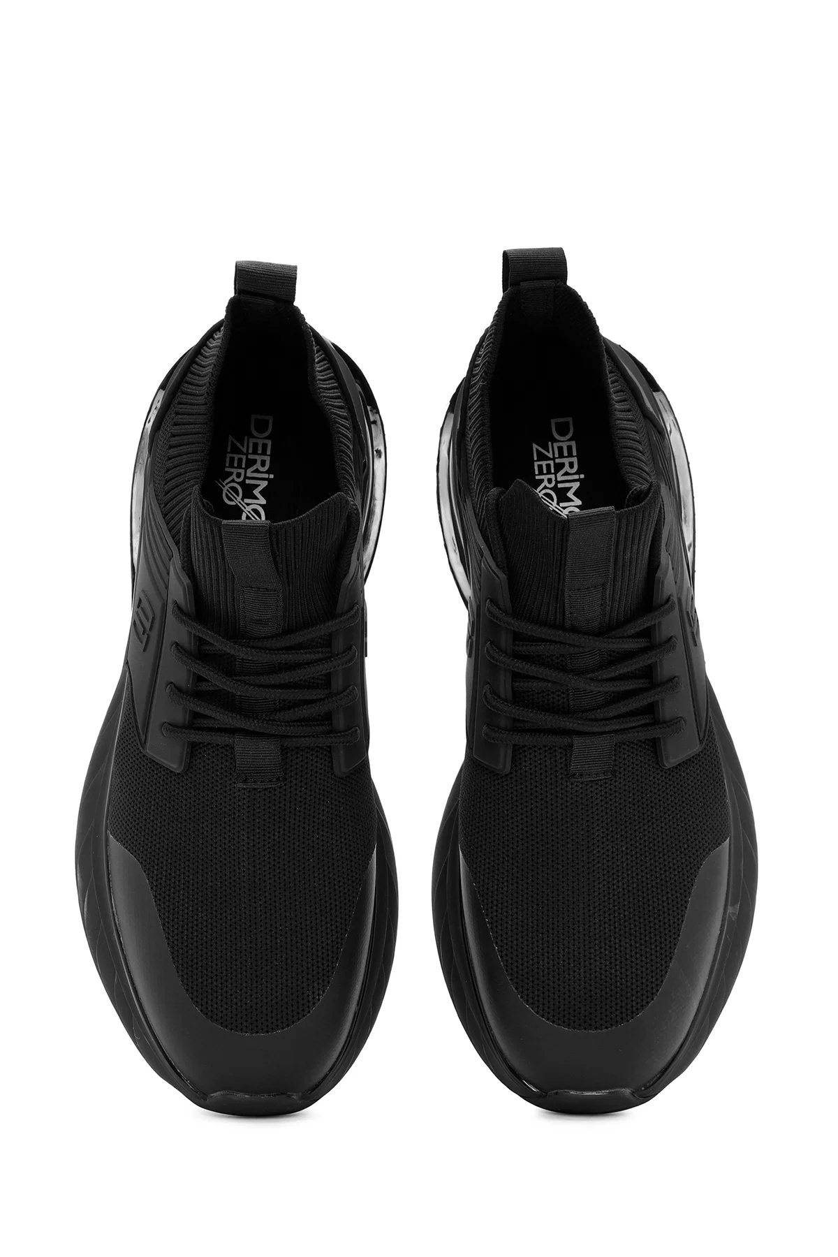 Erkek Siyah Bağcıklı Kumaş Sneaker - Image 7