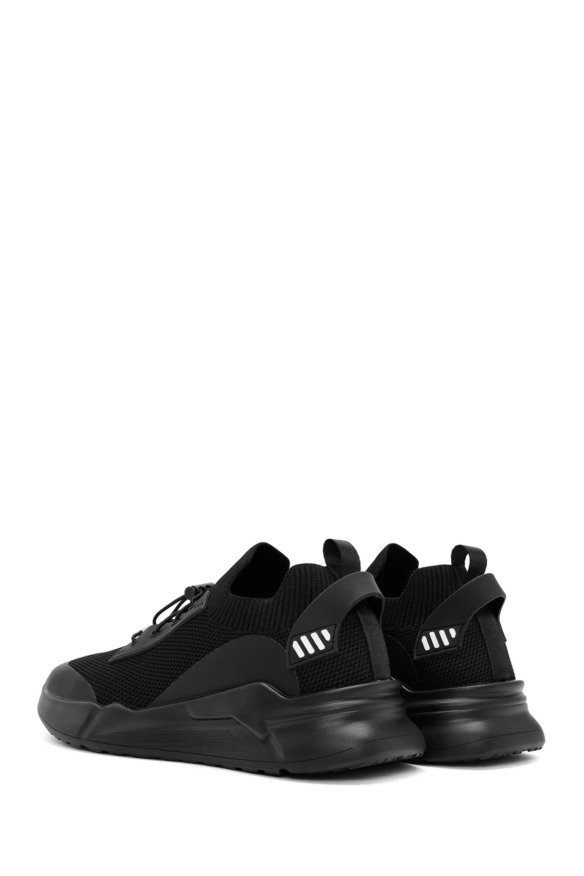 Erkek Siyah Bağcıklı Kumaş Sneaker - Image 5