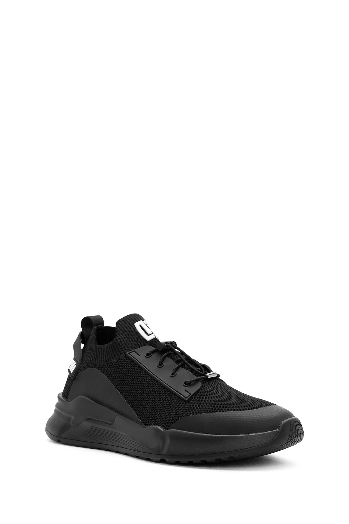 Erkek Siyah Bağcıklı Kumaş Sneaker - Image 6