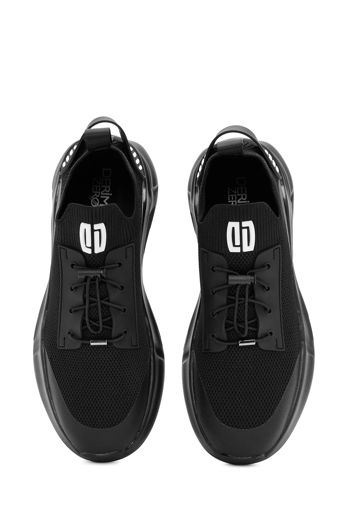 Erkek Siyah Bağcıklı Kumaş Sneaker - Image 7