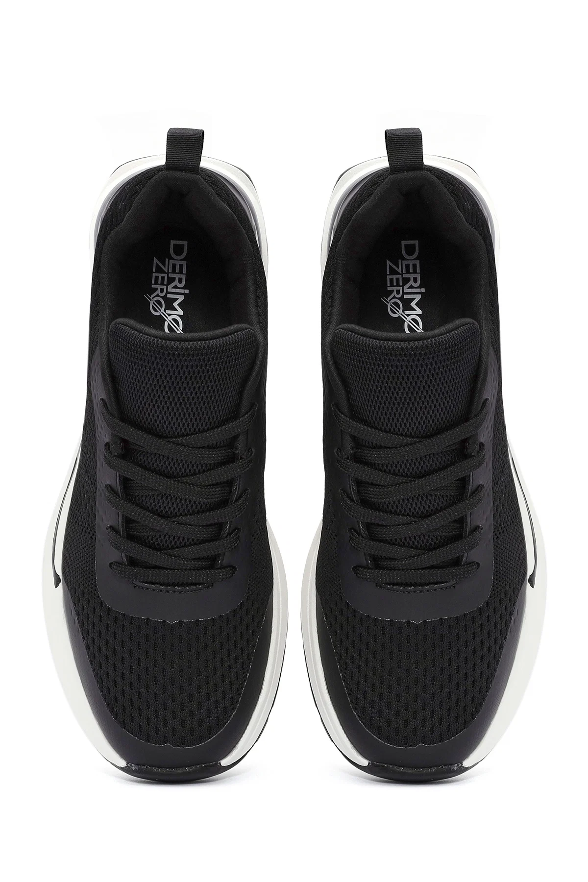 Erkek Siyah Bağcıklı Kumaş Sneaker - Image 7