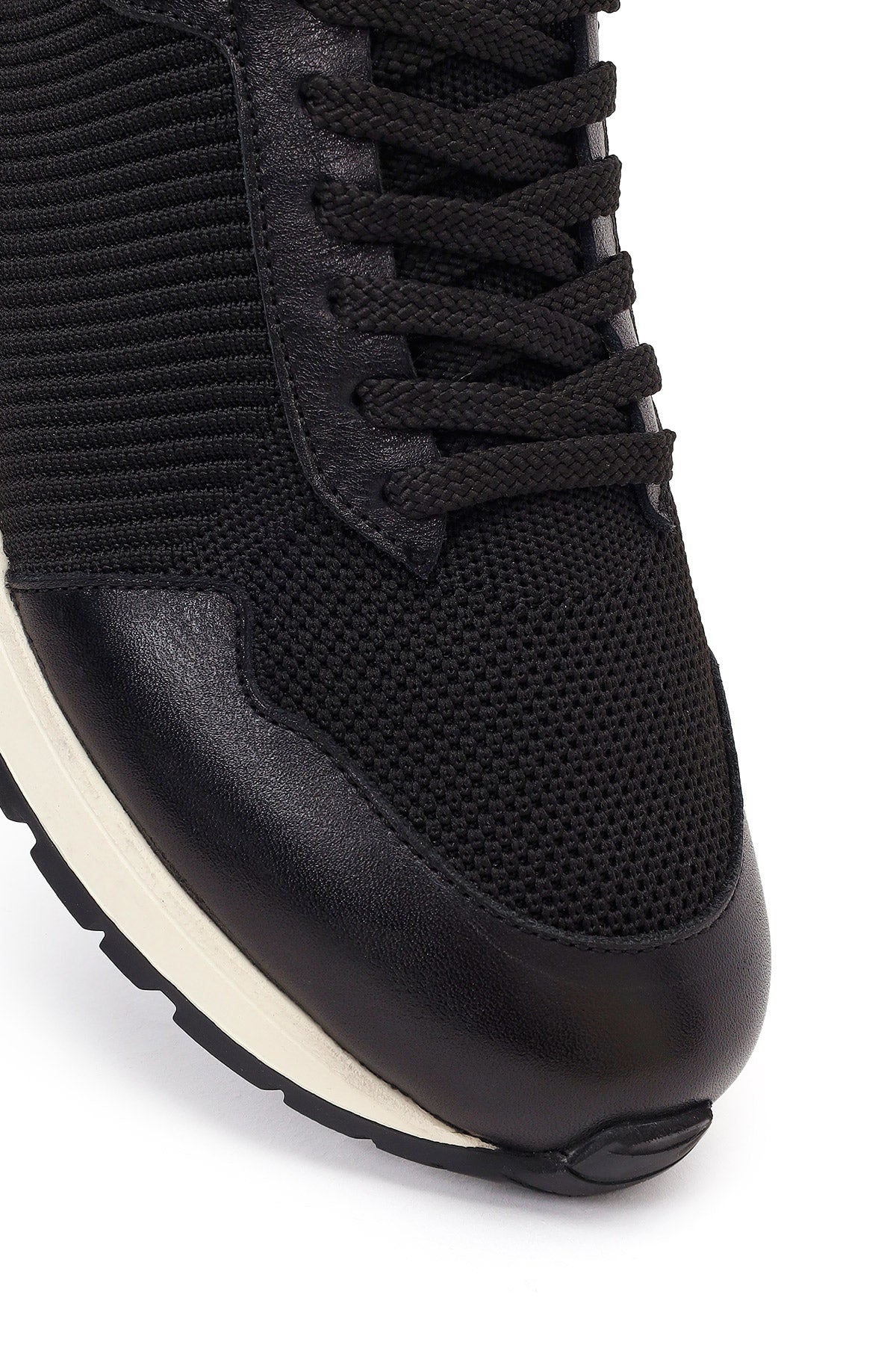 Erkek Siyah Bağcıklı Kumaş Sneaker - Image 9