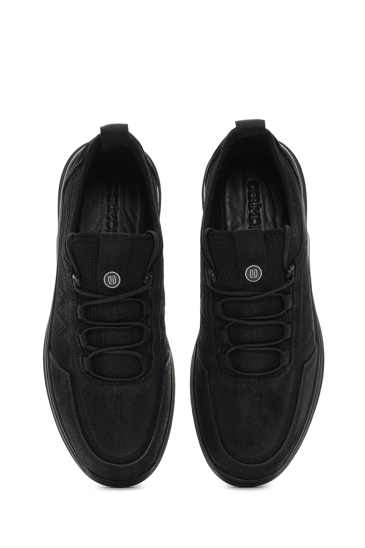 Erkek Siyah Bağcıklı Nubuk Deri Casual Sneaker - Image 7
