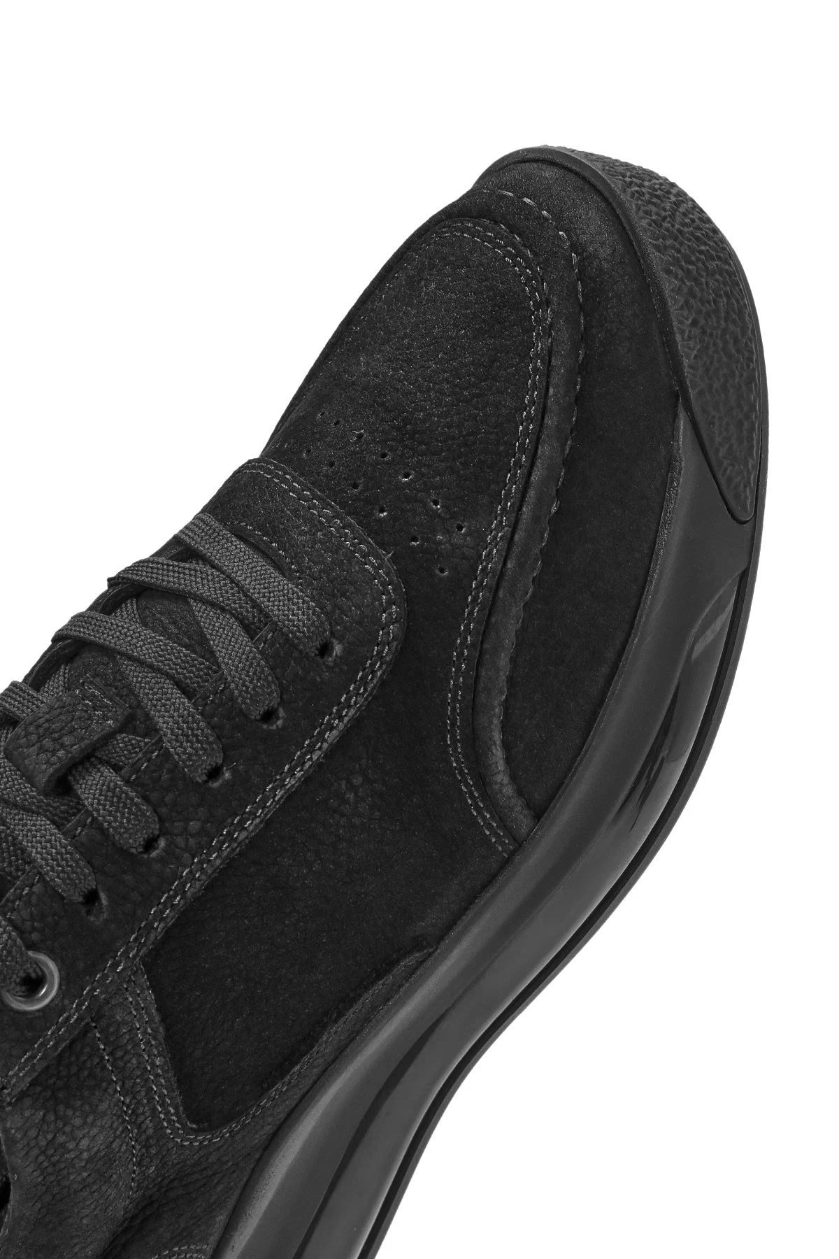 Erkek Siyah Bağcıklı Nubuk Deri Sneaker - Image 10