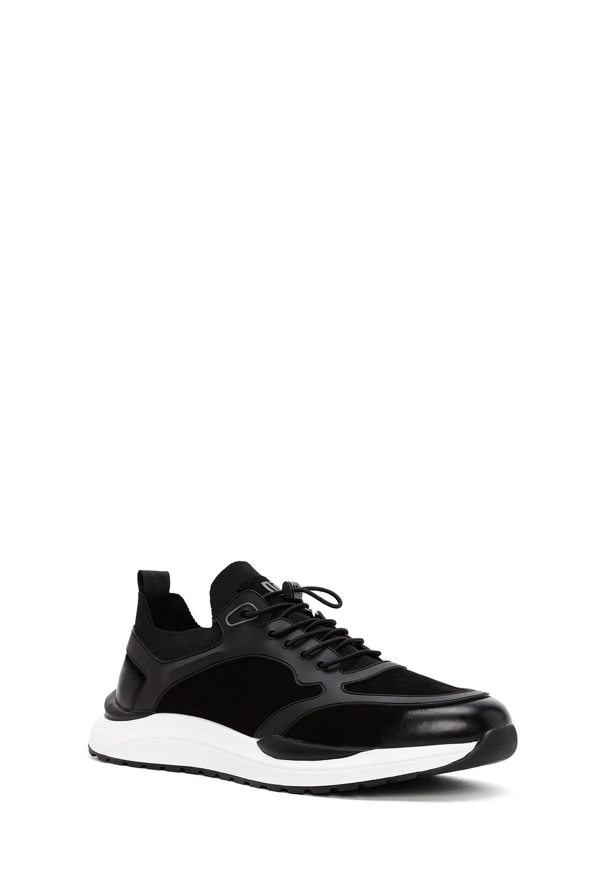 Erkek Siyah Bağcıklı Nubuk Deri Sneaker - Image 6
