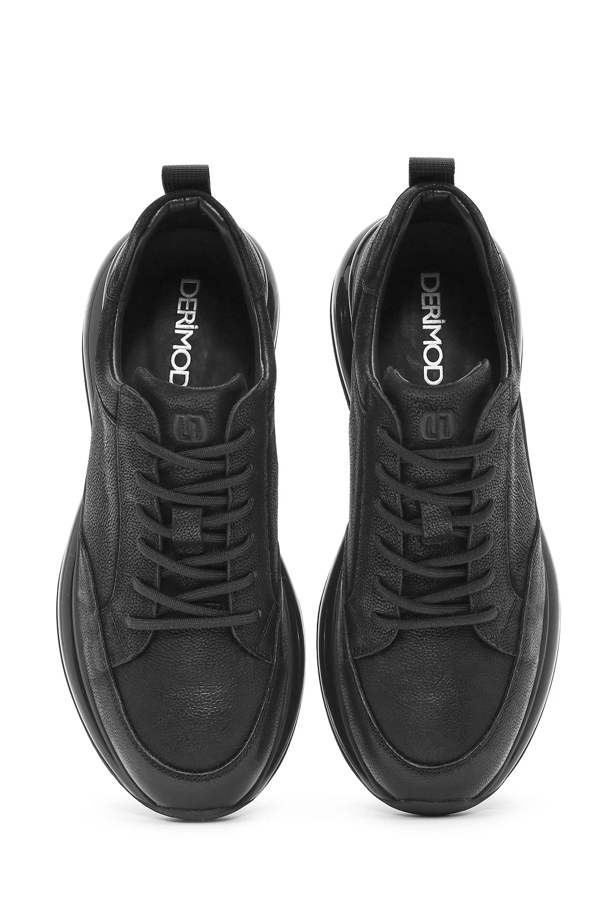 Erkek Siyah Bağcıklı Nubuk Deri Sneaker - Image 6