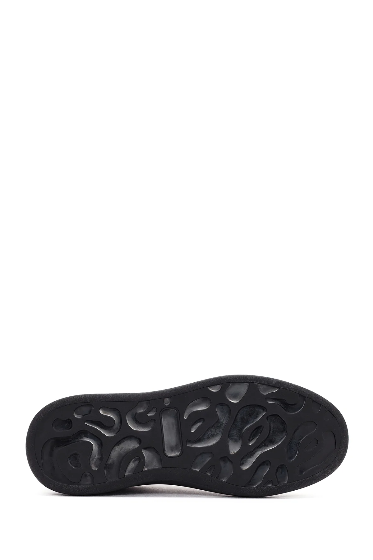 Erkek Siyah Bağcıklı Rugan Deri Sneaker - Image 4