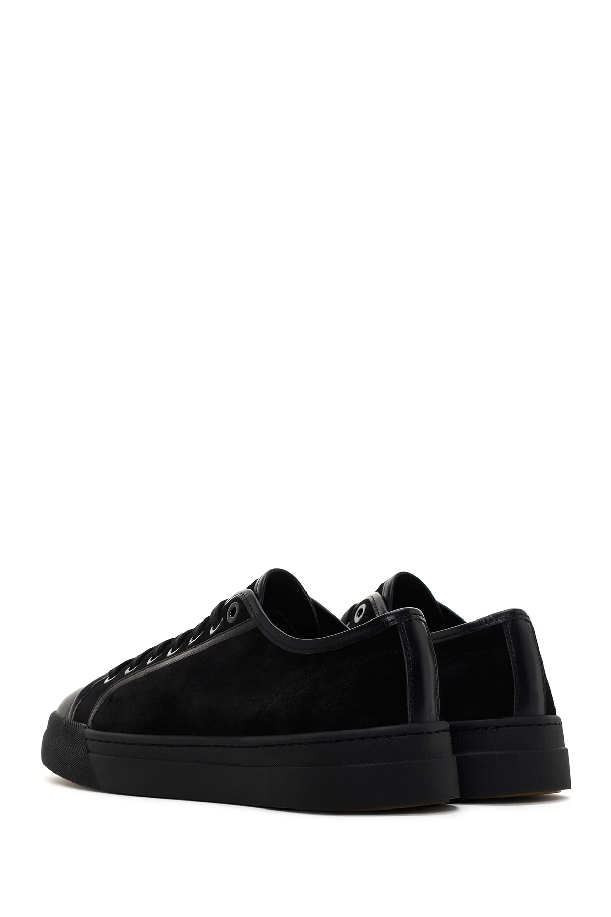 Erkek Siyah Bağcıklı Süet Deri Sneaker - Image 5