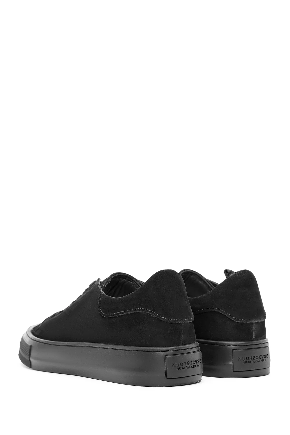 Erkek Siyah Bağcıklı Süet Deri Sneaker - Image 5