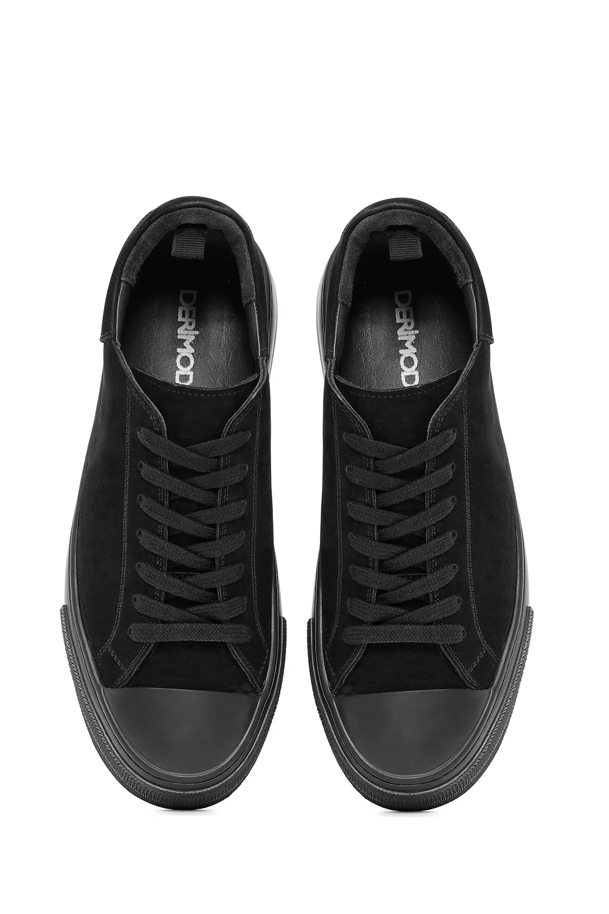 Erkek Siyah Bağcıklı Süet Deri Sneaker - Image 7