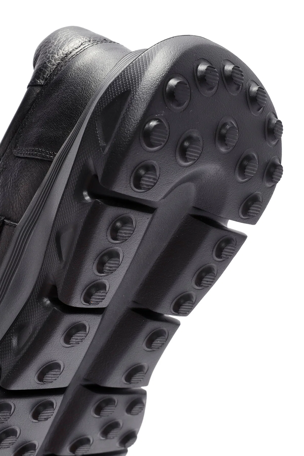 Erkek Siyah Bantlı Deri Sneaker - Image 8
