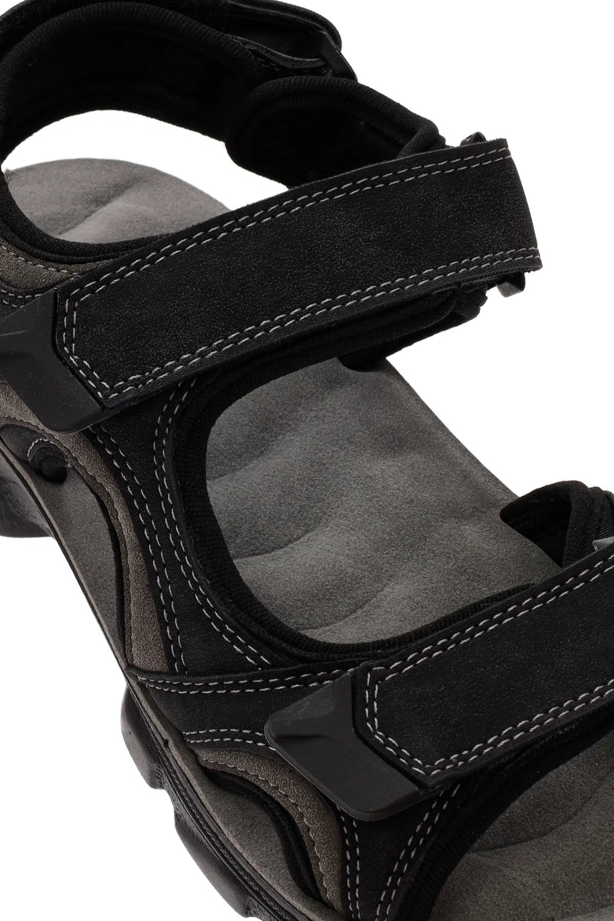 Erkek Siyah Bantlı Nubuk Deri Casual Sandalet - Image 10
