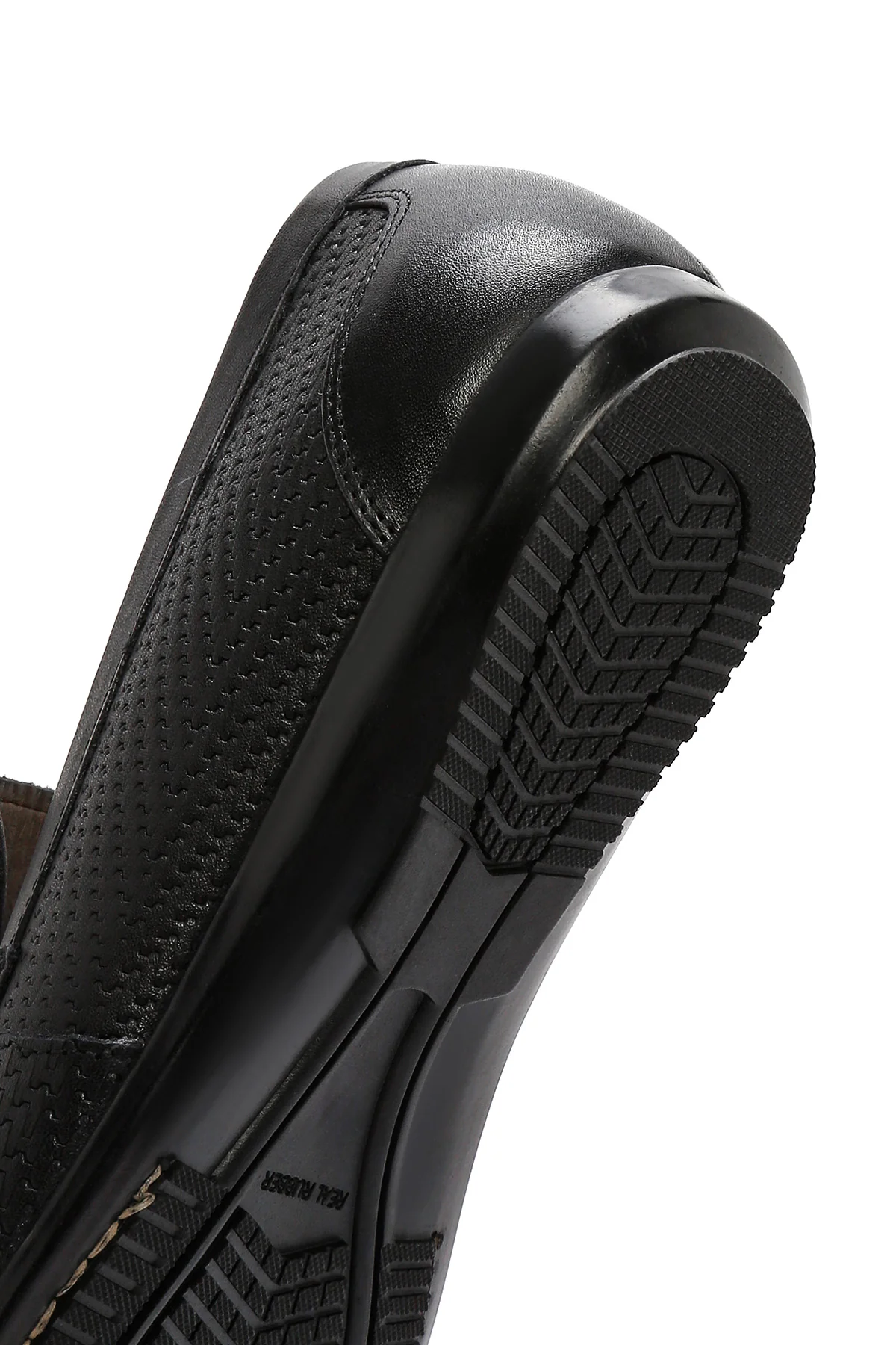 Erkek Siyah Baskılı Deri Casual Loafer - Image 9