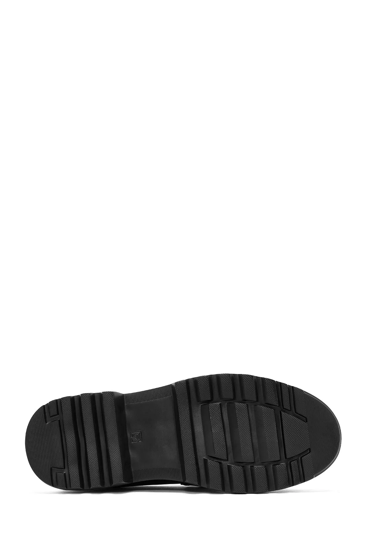 Erkek Siyah Baskılı Toka Detaylı Deri Loafer - Image 4