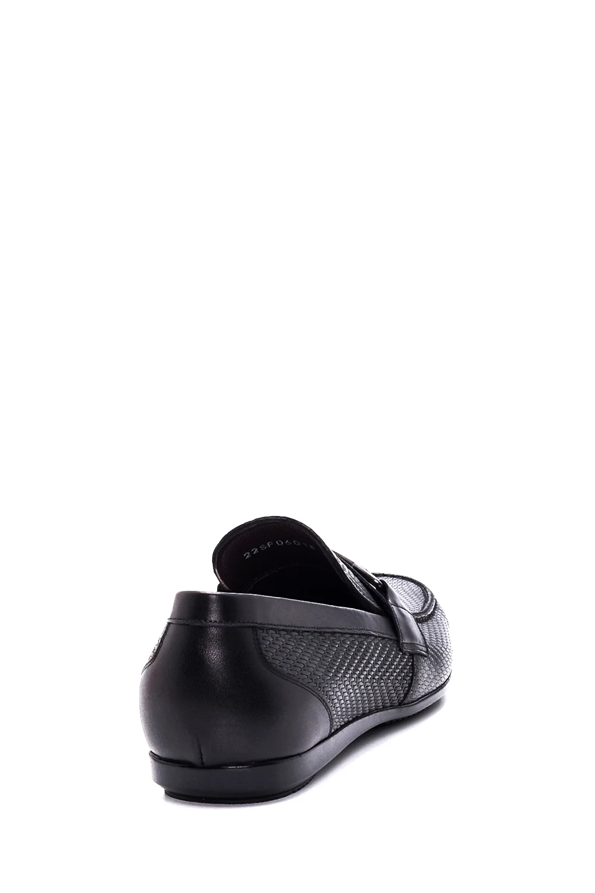 Erkek Siyah Deri Baskılı Casual Loafer - Image 5