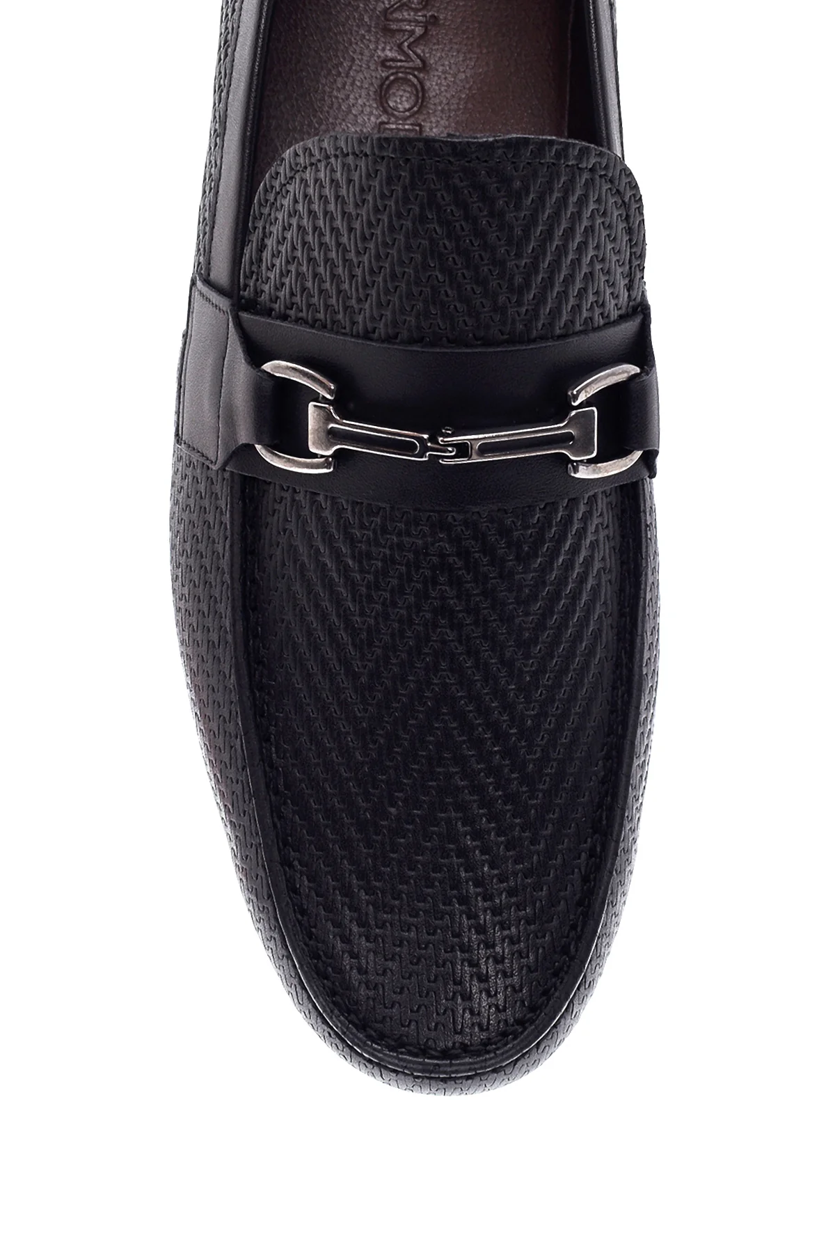 Erkek Siyah Deri Baskılı Casual Loafer - Image 6