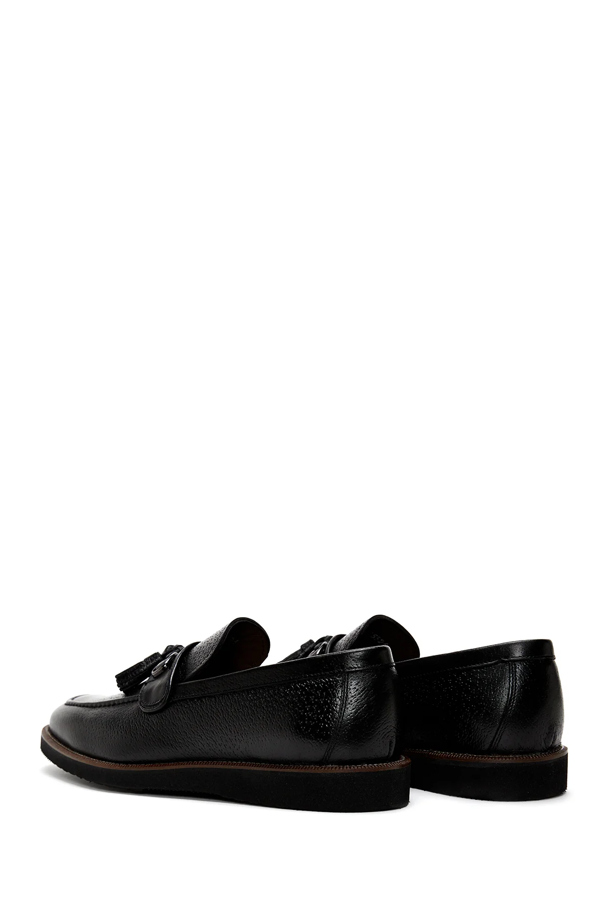 Erkek Siyah Deri Baskılı Casual Loafer - Image 5