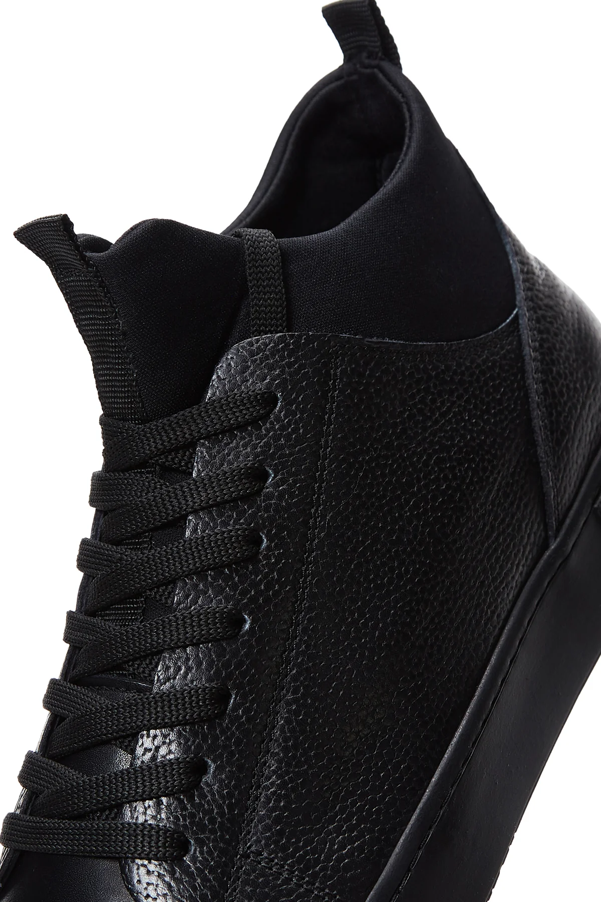Erkek Siyah Deri Bilekli Sneaker - Image 7