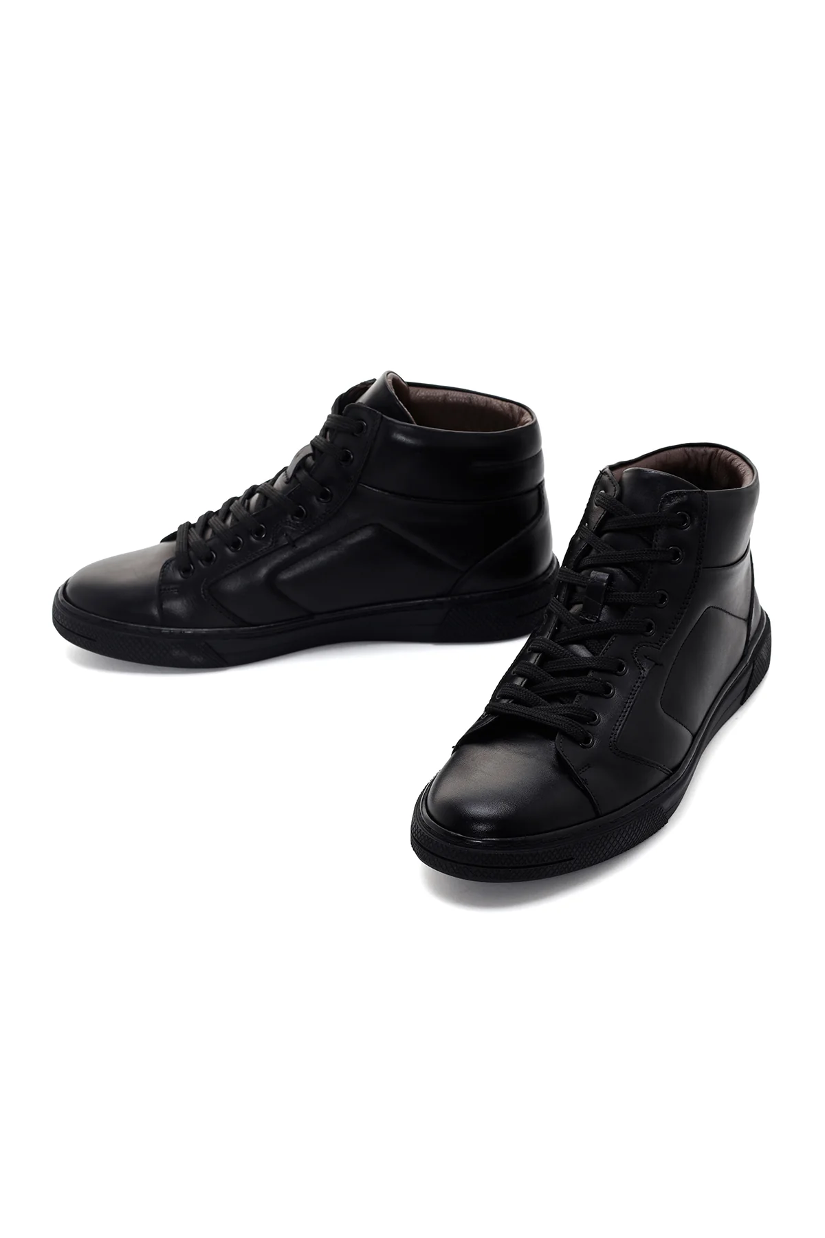 Erkek Siyah Deri Bilekli Sneaker - Image 6