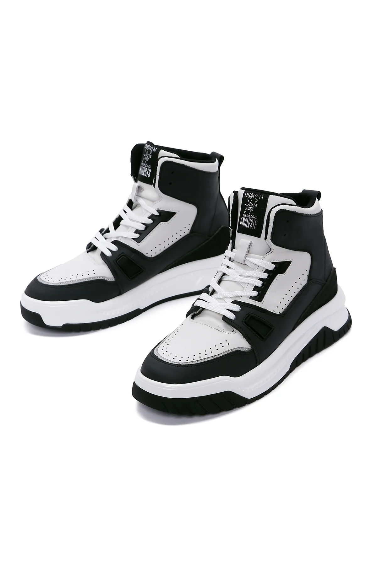Erkek Siyah Deri Bilekli Sneaker - Image 6