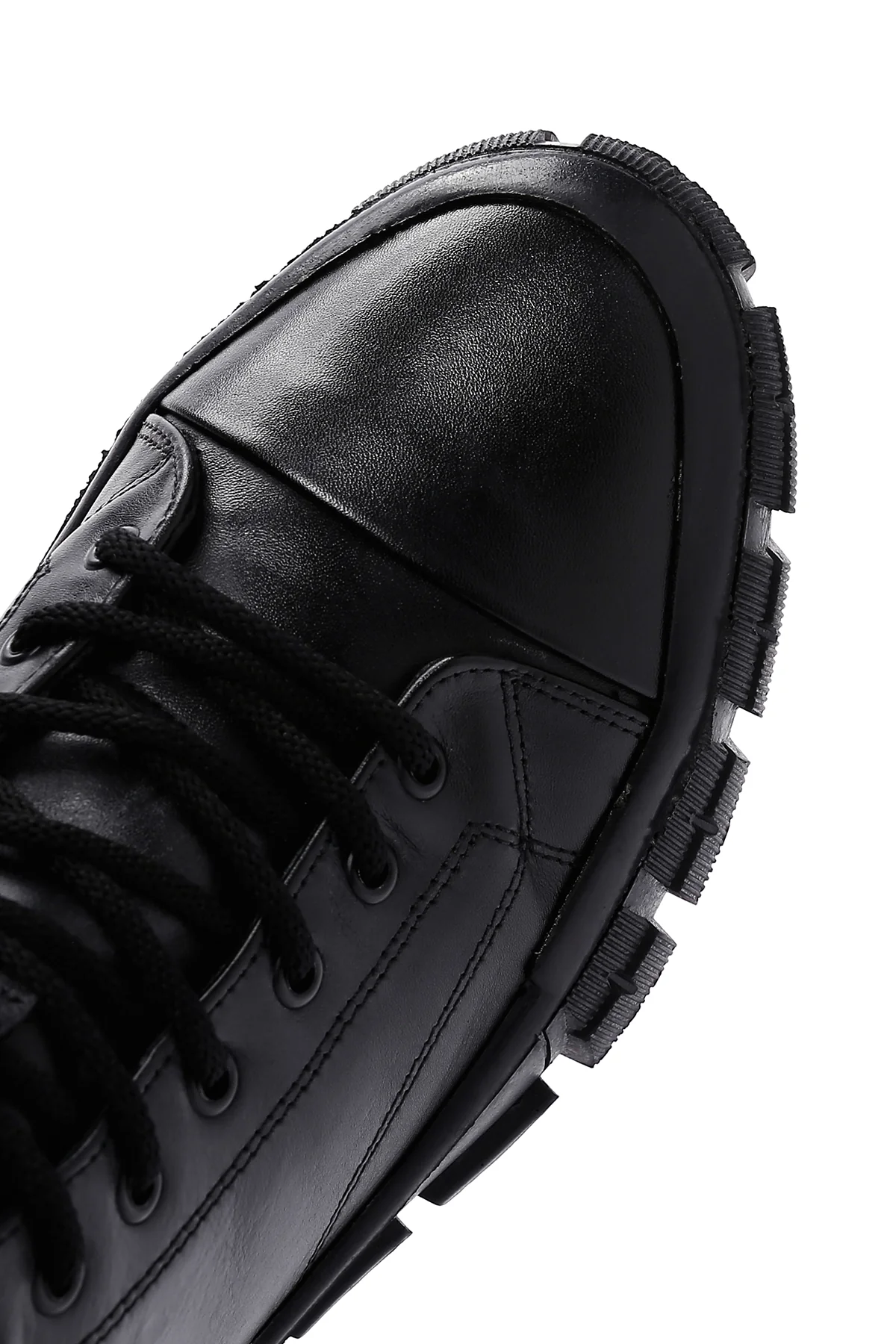 Erkek Siyah Deri Bilekli Sneaker - Image 9