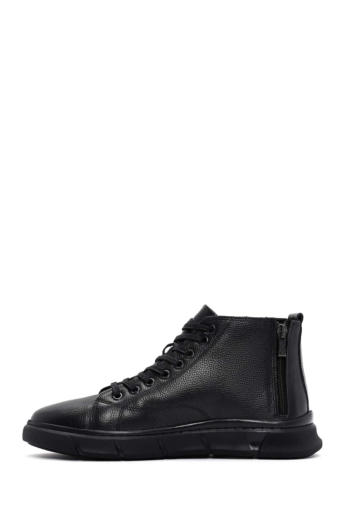 Erkek Siyah Deri Bilekli Sneaker - Image 2