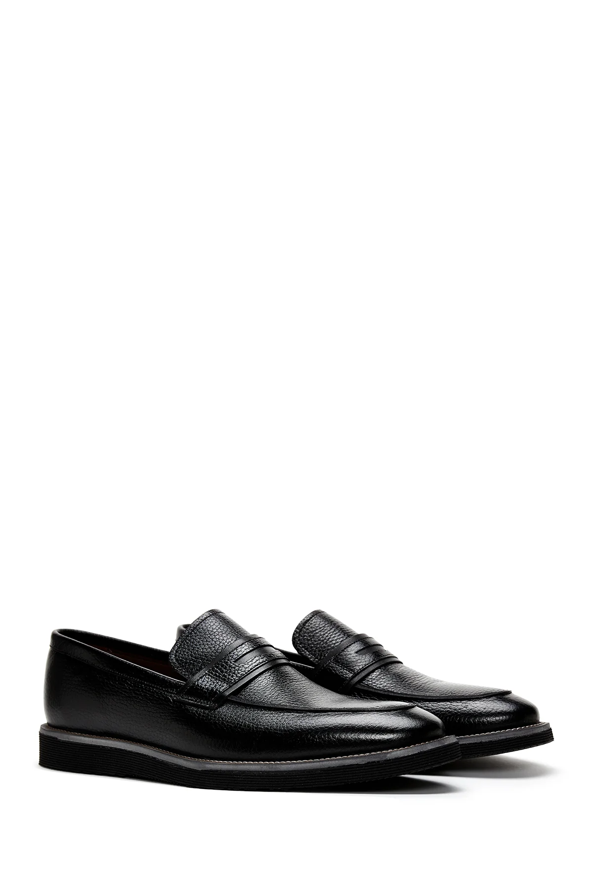 Erkek Siyah Deri Casual Loafer - Image 3