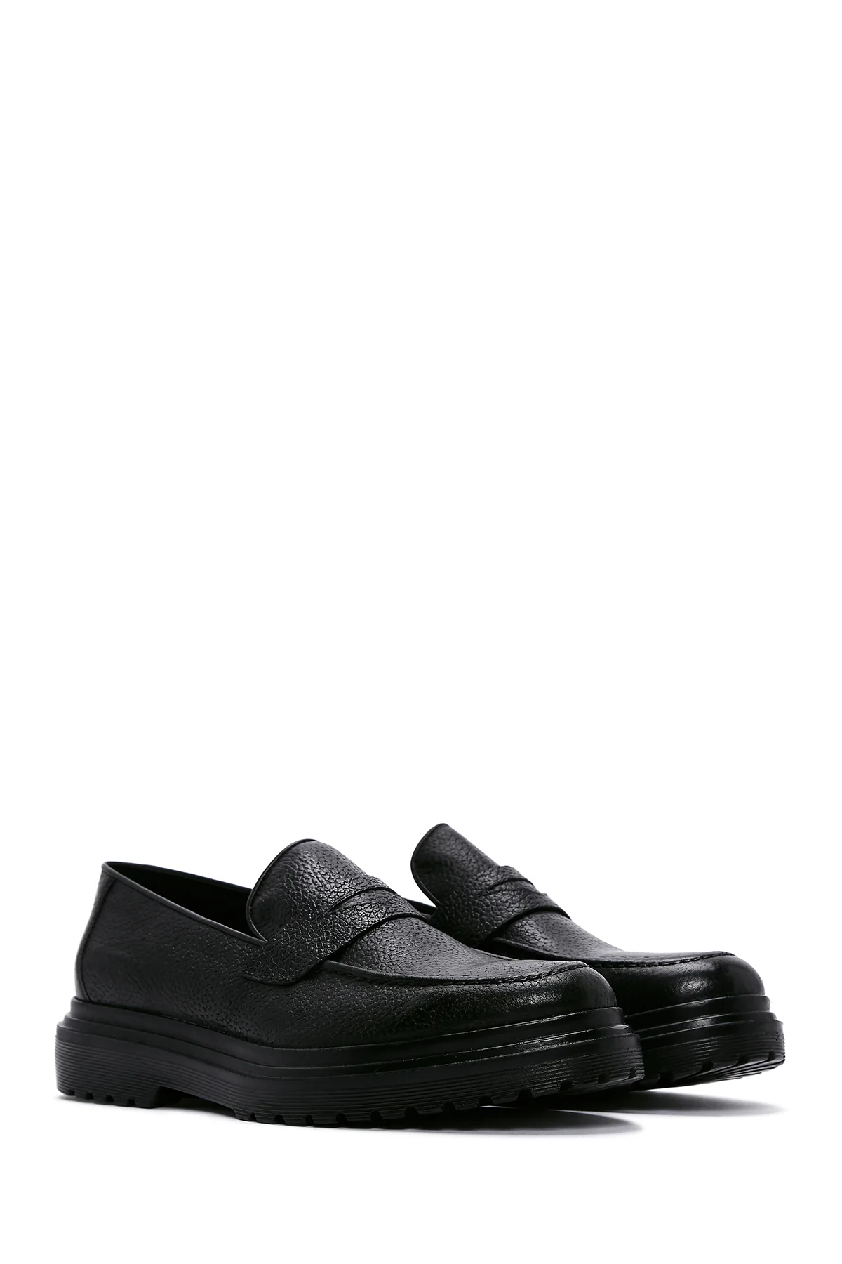 Erkek Siyah Deri Casual Loafer - Image 3