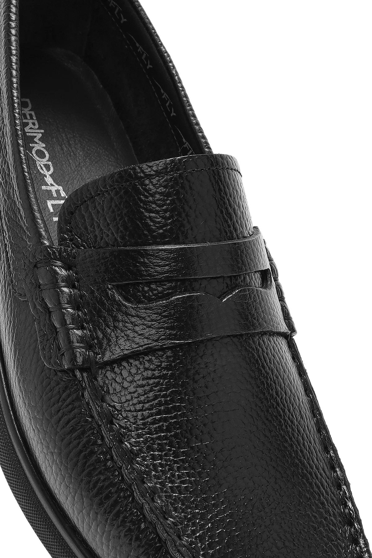 Erkek Siyah Deri Casual Loafer - Image 9